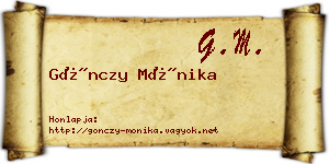 Gönczy Mónika névjegykártya