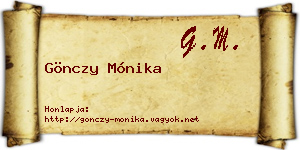 Gönczy Mónika névjegykártya